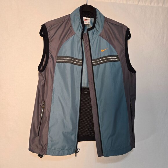 Vintage NIKE Gorpcore Y2K Retro UNISEX Reflective Green/Gray Zip Up Vest Size M. - Picture 3 of 16